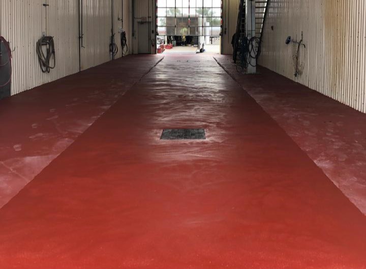 Red industrial flooring